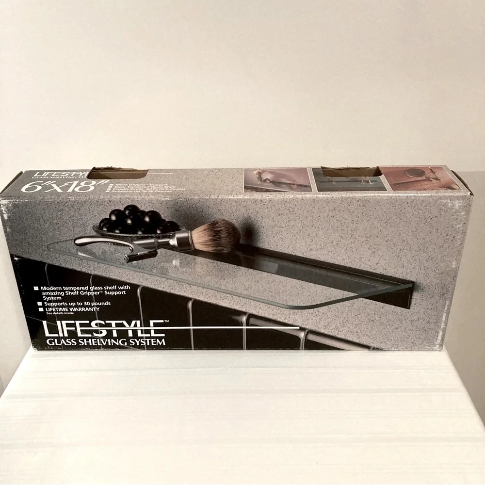 Lifestyle Tempered Glass Shelving System 6” X 18”